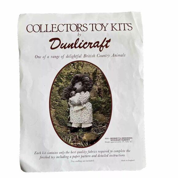 HENRIETTA HEDGEHOG BABY HARRIET Dunlicraft Collectors Toy Kit British pattern - Picture 1 of 2